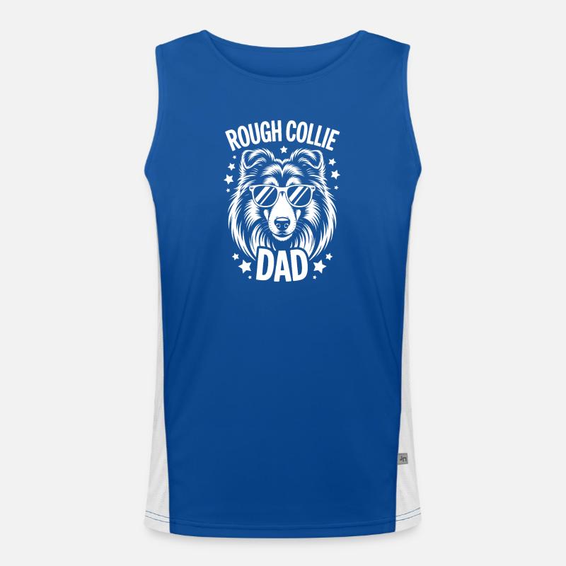 Long-haired collie sayings long-haired collie gift Men's Functional Contrast Tank Top 