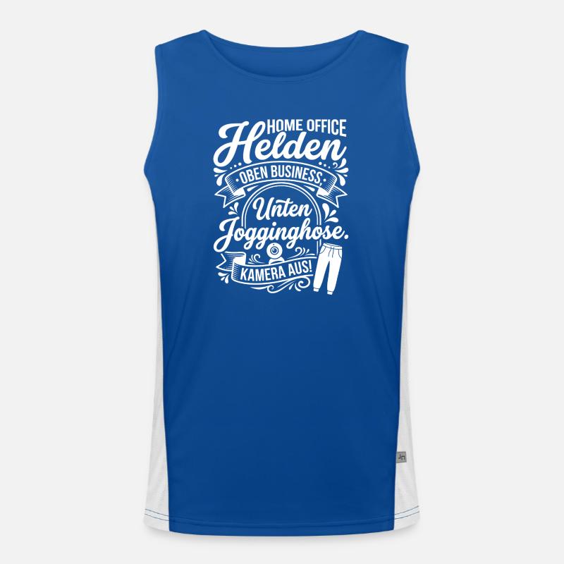 Home Office Helden Design Funktionelles Kontrast-Tank Top für Männer 