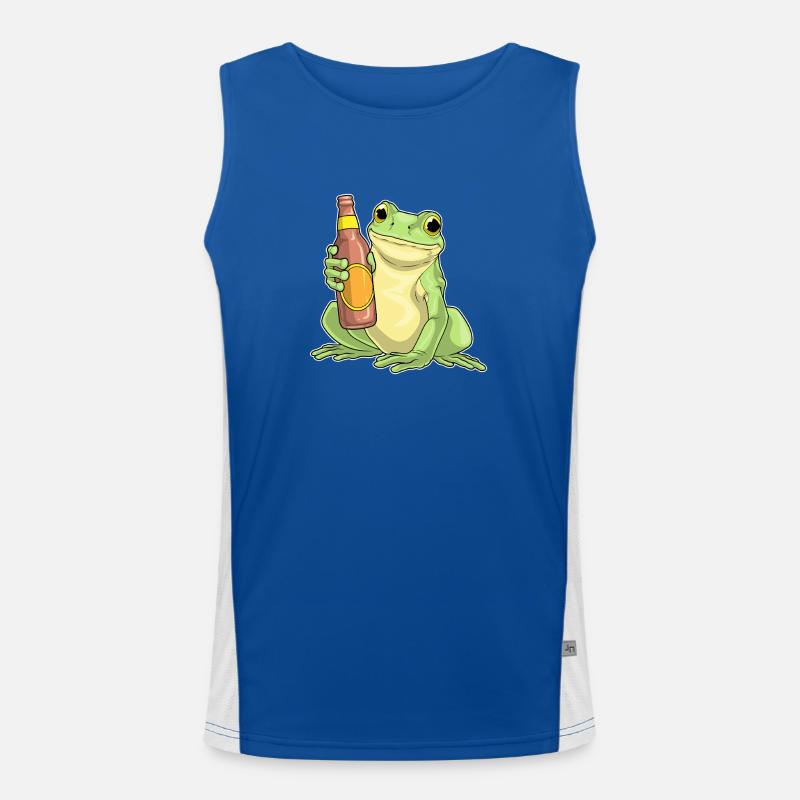 Frosch Flasche Bier Funktionelles Kontrast-Tank Top für Männer 