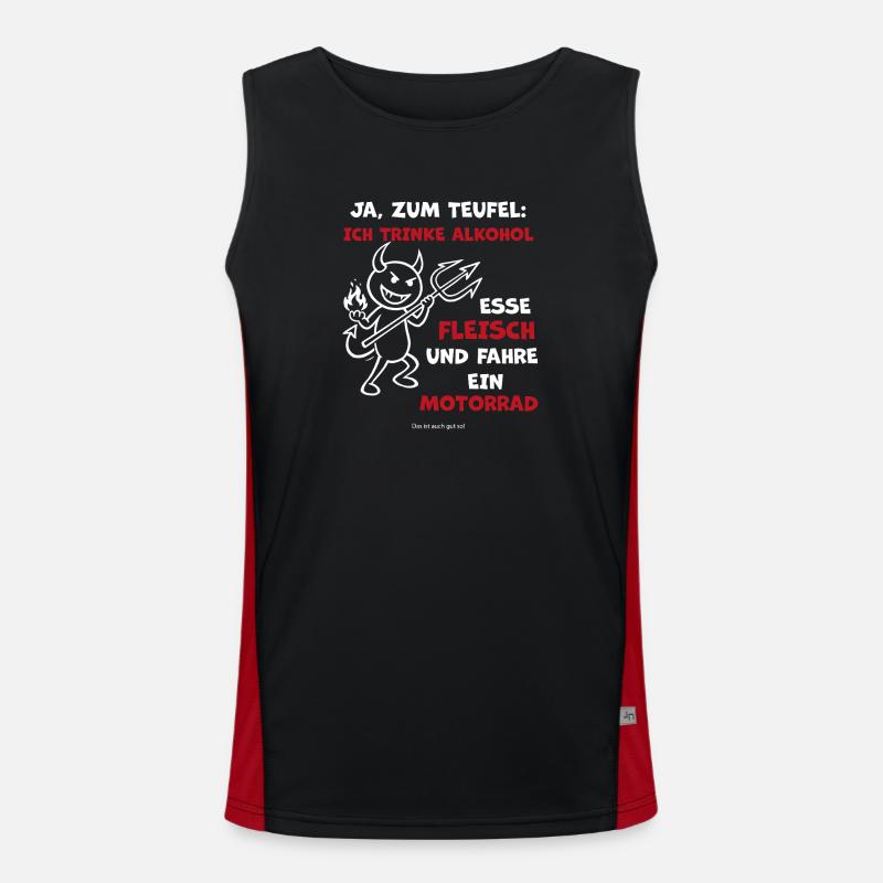 Devilish Drinker Motorcycle - Men's Functional Contrast Tank Top  - black/red