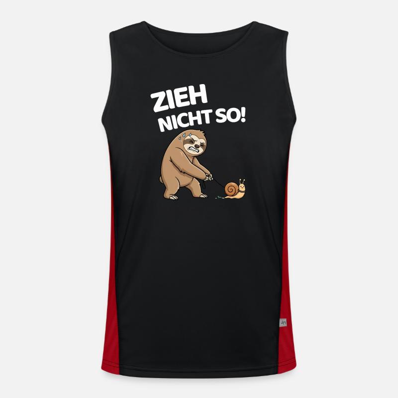Don't pull so sloth with snail - Men's Functional Contrast Tank Top - black/red