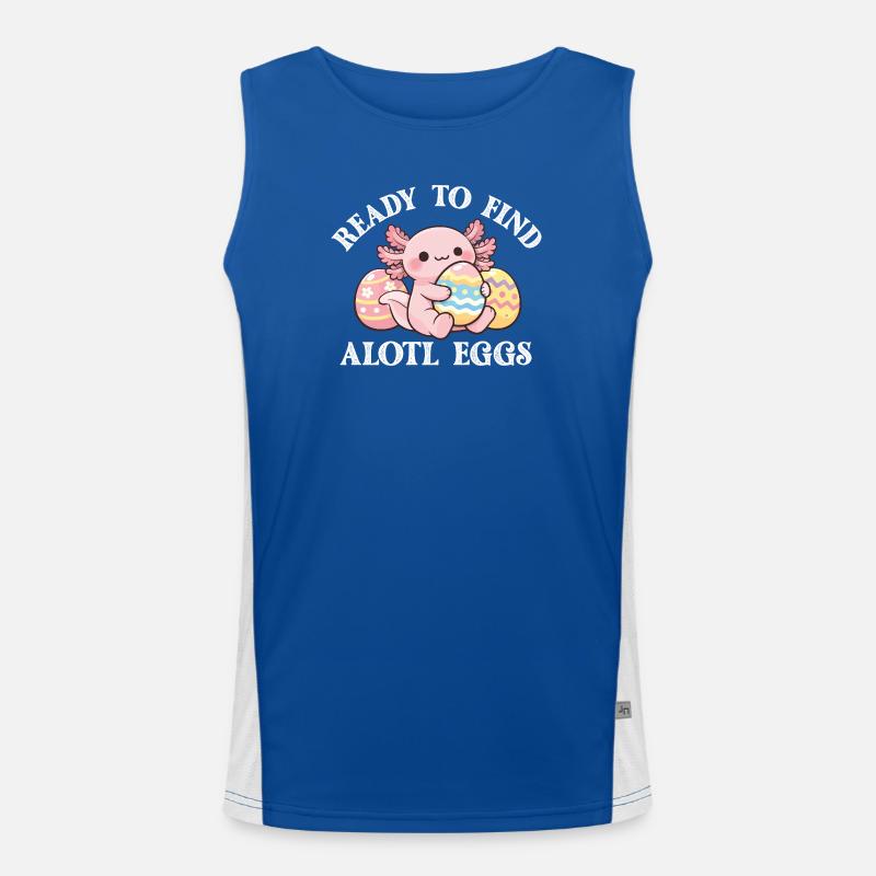 Ready To Find Alotl Eggs Axolotl Easter Hunt Men's Functional Contrast Tank Top 