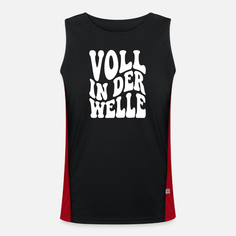 Full in the wave - Men's Functional Contrast Tank Top  - black/red