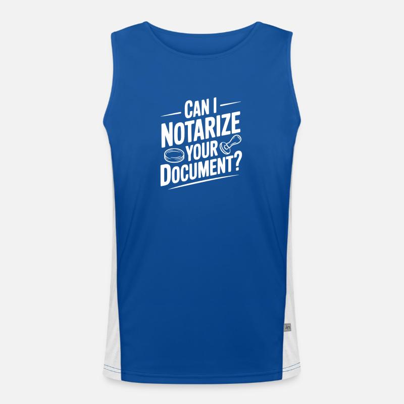 Can I Notarize Your Document? Men's Functional Contrast Tank Top 