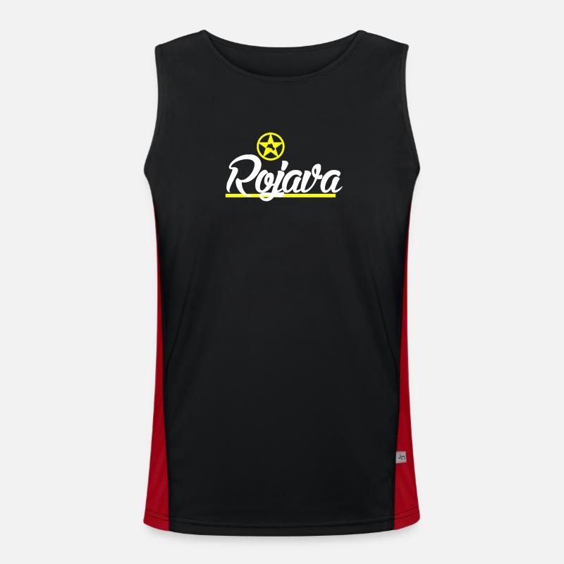 Rojava kurd - Men's Functional Contrast Tank Top  - black/red