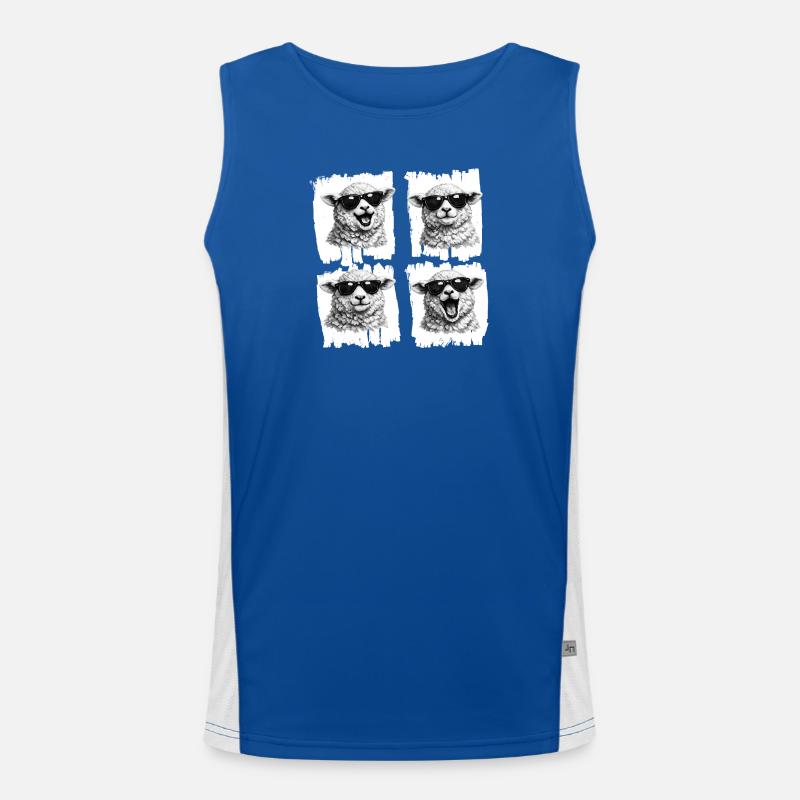 Sheep Sunglasses Quartet Men's Functional Contrast Tank Top 