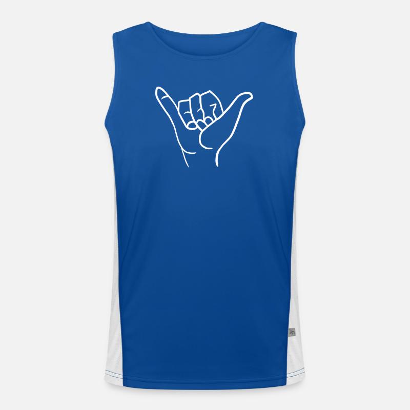 Shaka Surfzeichen Funktionelles Kontrast-Tank Top für Männer 