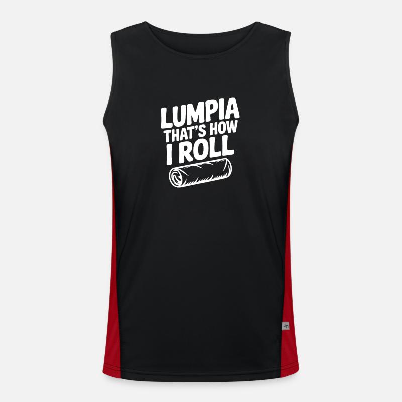 Lumpia That's How I Roll - Men's Functional Contrast Tank Top  - black/red