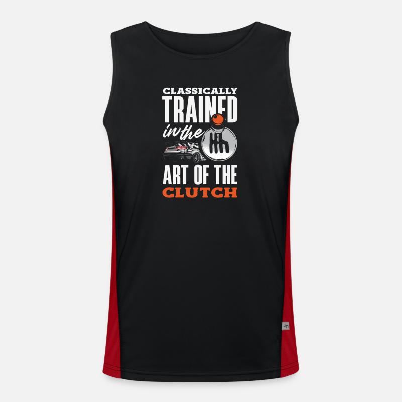 Manual car, classically trained - Men's Functional Contrast Tank Top  - black/red