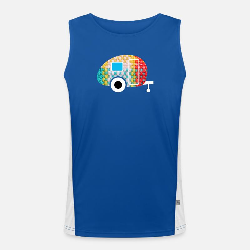 Caravan Caravan Fabric Textile Camping Camper Fan Men's Functional Contrast Tank Top 