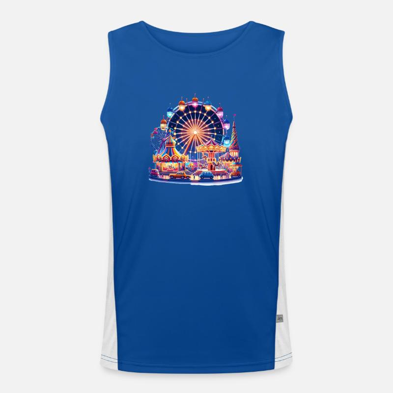 Lichterfest Karussell Funktionelles Kontrast-Tank Top für Männer 