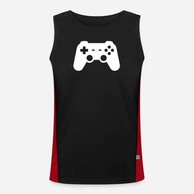 Controller Silhouette Icon - Men's Functional Contrast Tank Top - black/red
