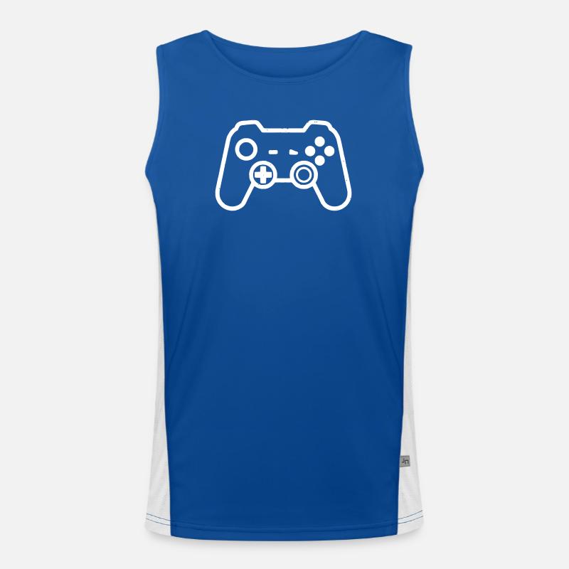 Gamepad Controller Outline Men's Functional Contrast Tank Top 