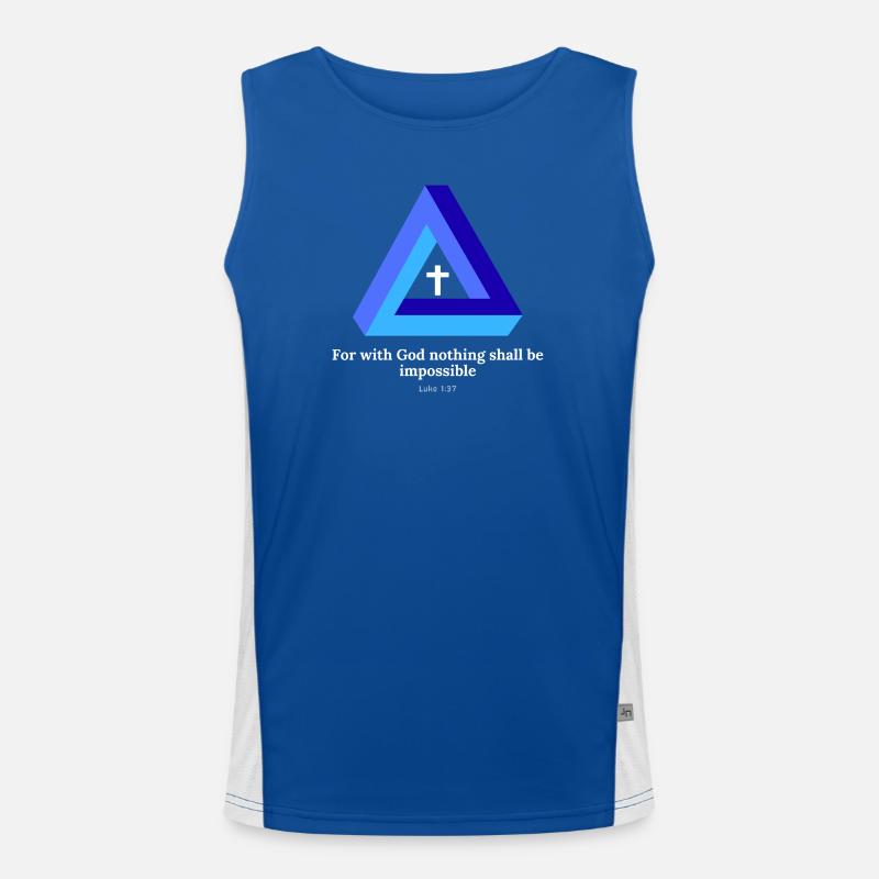 Car avec Dieu, rien ne sera impossible. Trappe Débardeur respirant contrasté Homme 