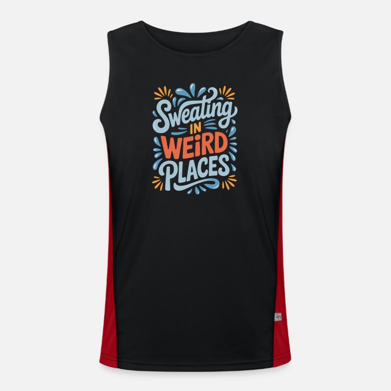 Sweating Sayings Funny Sweating Gift - Men's Functional Contrast Tank Top - black/red