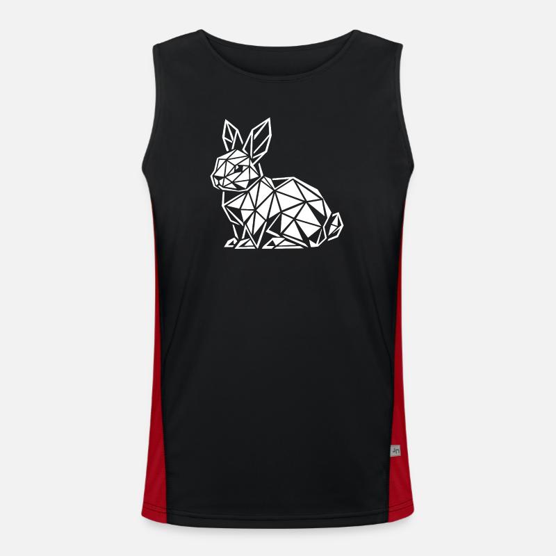Geometric Rabbit Magic Easter Bunny - Men's Functional Contrast Tank Top - black/red