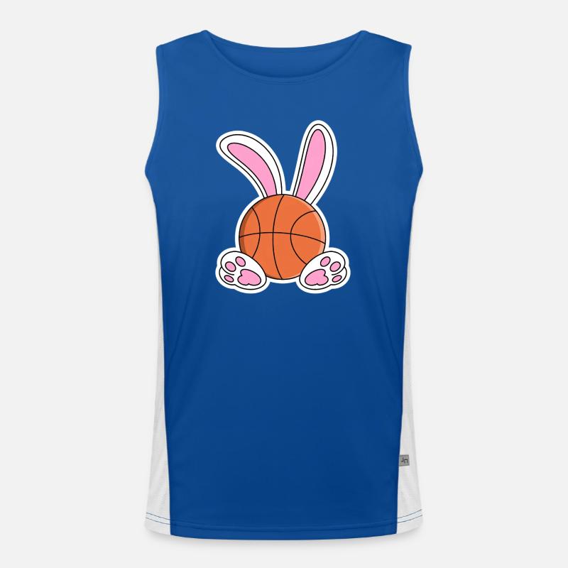 Design de lapins de basket de Pâques Débardeur respirant contrasté Homme 