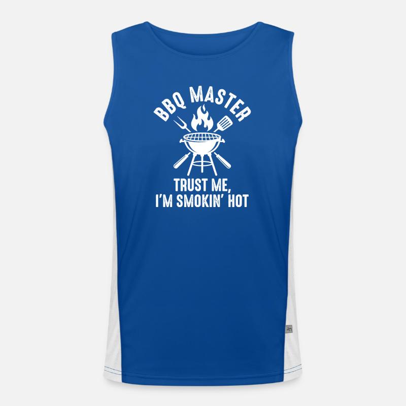 BBQ Master Smokin’ Hot Funktionelles Kontrast-Tank Top für Männer 
