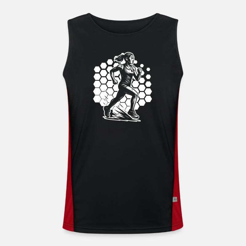 Clear running message - Men's Functional Contrast Tank Top  - black/red