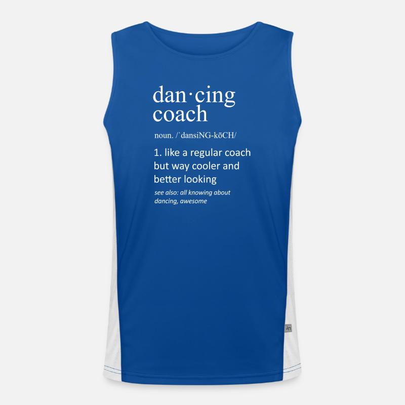 Dancing Coach Funny Dictionary Definition Art Men's Functional Contrast Tank Top 