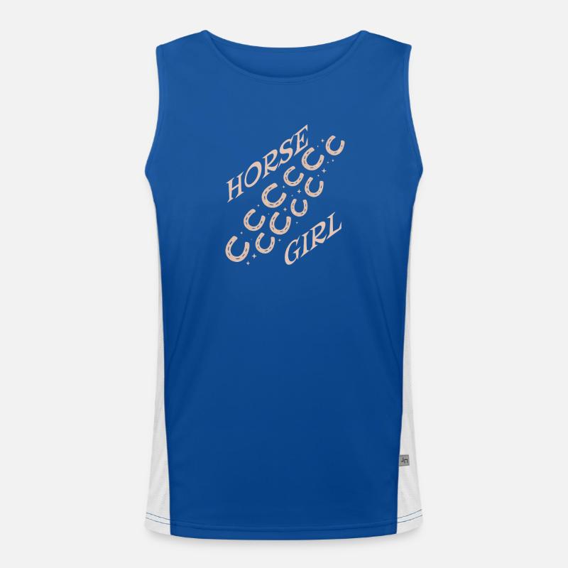 Pferdemädchen Logo Diagonal Muster Funktionelles Kontrast-Tank Top für Männer 