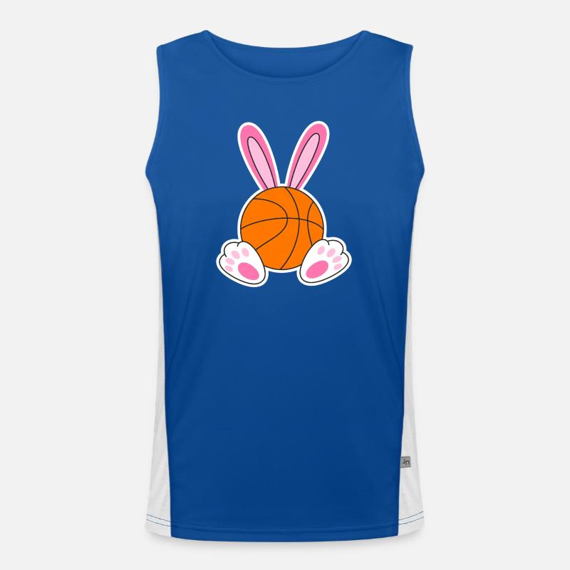 Design de lapins de basket de Pâques Débardeur respirant contrasté Homme 