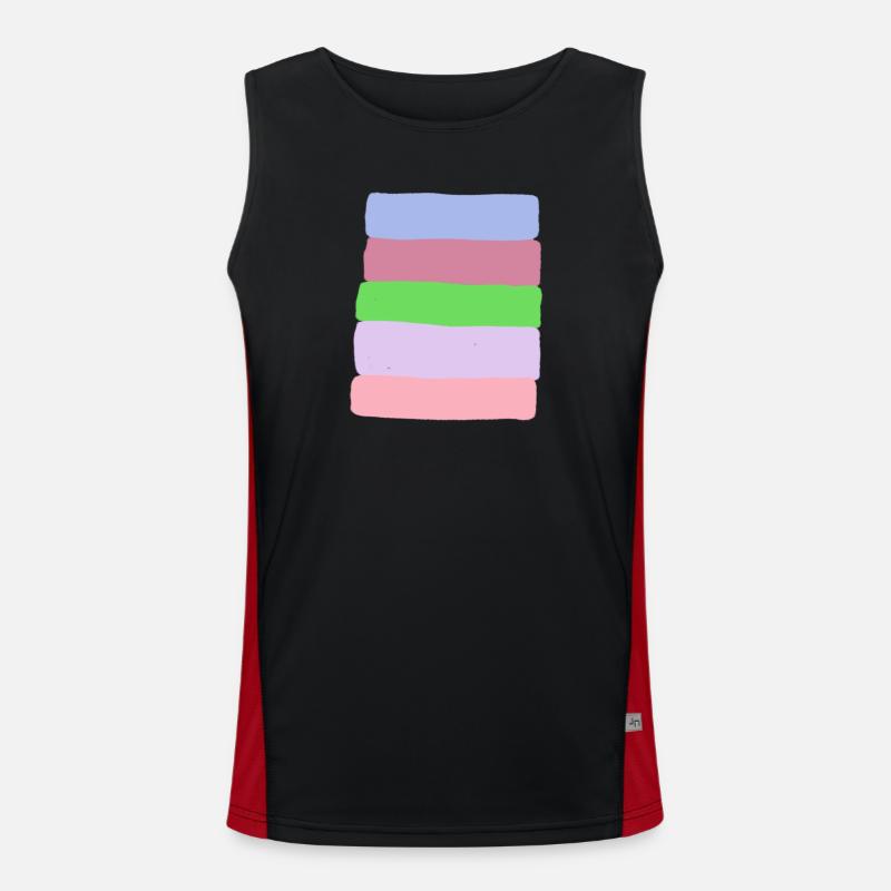 Pastel Stripe Stack - Men's Functional Contrast Tank Top  - black/red