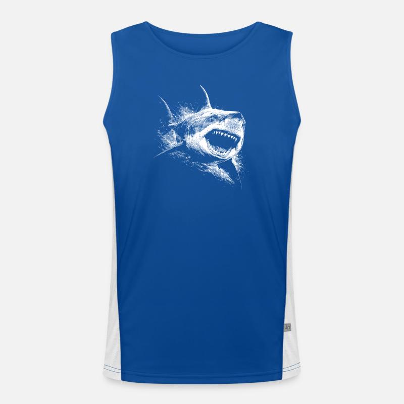 Silhouette du requin noir et blanc Débardeur respirant contrasté Homme 