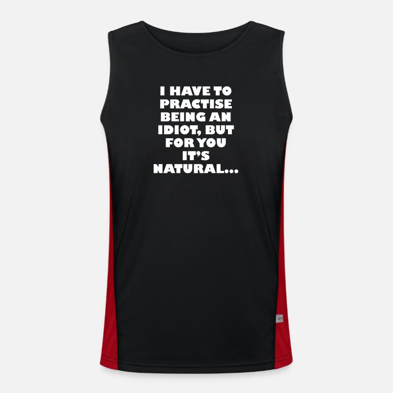 Practise being an idiot - Men's Functional Contrast Tank Top - black/red