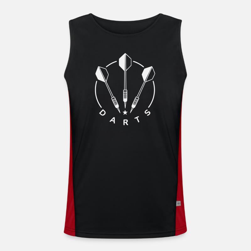 Darts logo and darts - Men's Functional Contrast Tank Top  - black/red