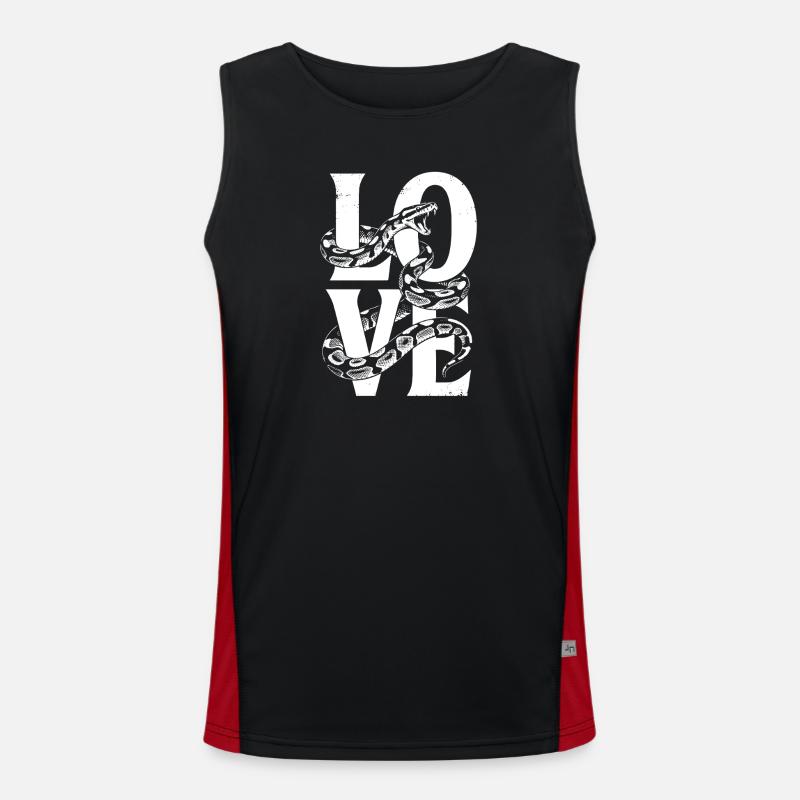 Königspython Schlangen LOVE Terrarium Python - Funktionelles Kontrast-Tank Top für Männer  - Schwarz/Rot