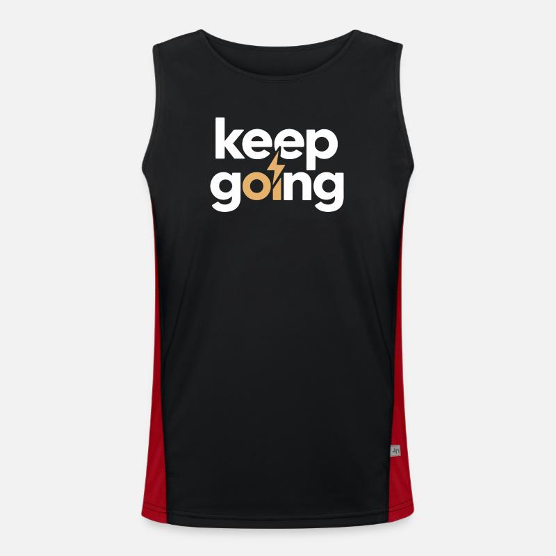 Keep Going - Motivation & Energy Blitz - Men's Functional Contrast Tank Top  - black/red