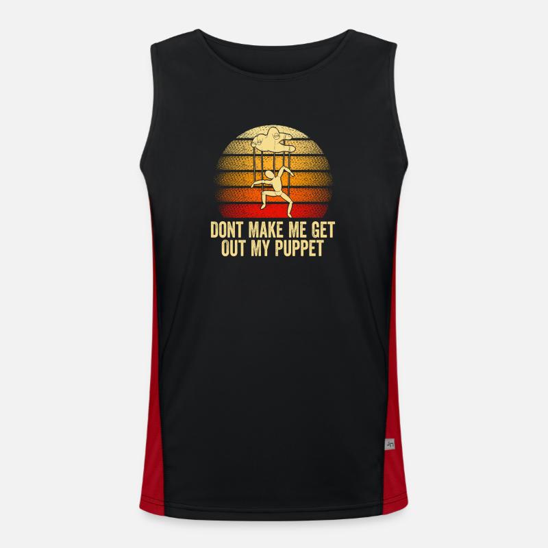 Puppet on Strings Sunset - Men's Functional Contrast Tank Top  - black/red