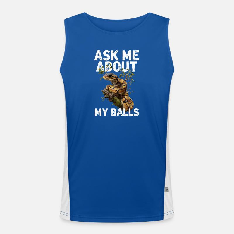 Königspython Schlangen Liebhaber Terrarium Python Funktionelles Kontrast-Tank Top für Männer 