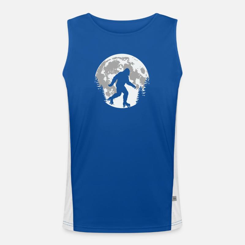 Bigfoot Roller Skating Moon Men's Functional Contrast Tank Top 