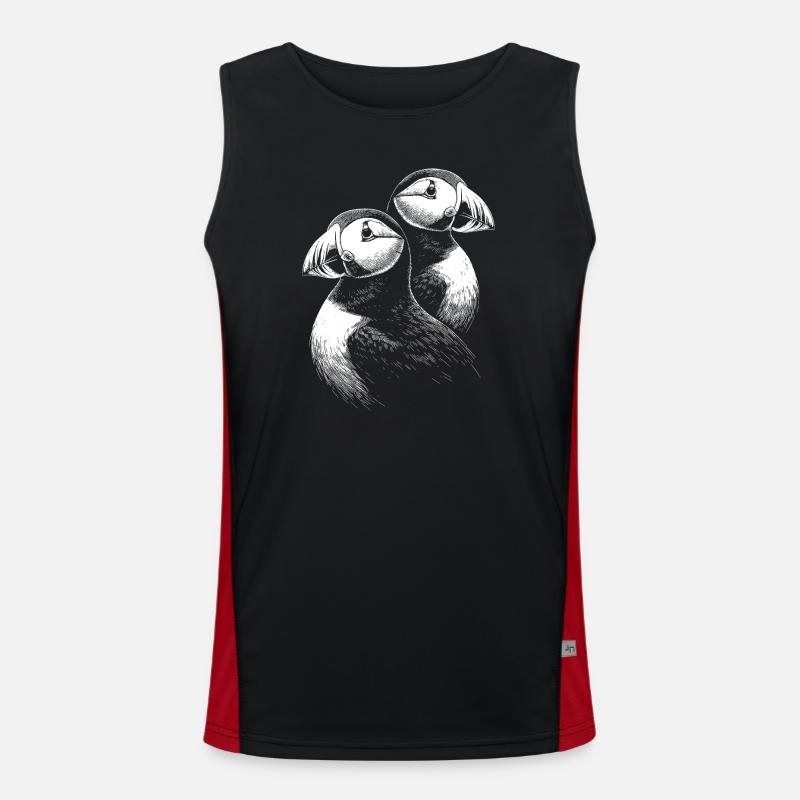 Puffin - Men's Functional Contrast Tank Top  - black/red