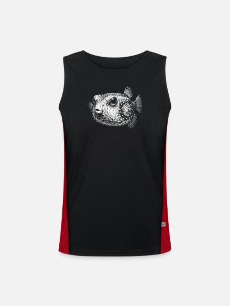 Poisson-globe - Débardeur respirant contrasté Homme - noir/rouge