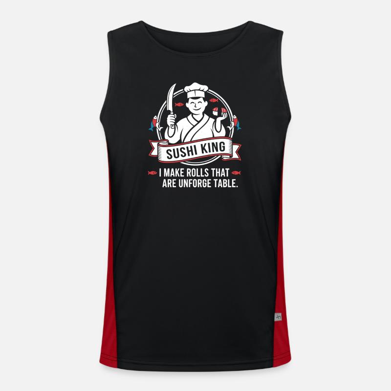 Sushi King: Unforgettable Rolls - Men's Functional Contrast Tank Top - black/red