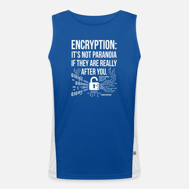 Conception de paranoïa du chiffrement Débardeur respirant contrasté Homme 