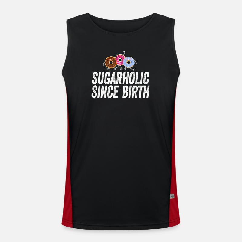 Sugarholic Donuts Since Birth - Men's Functional Contrast Tank Top  - black/red