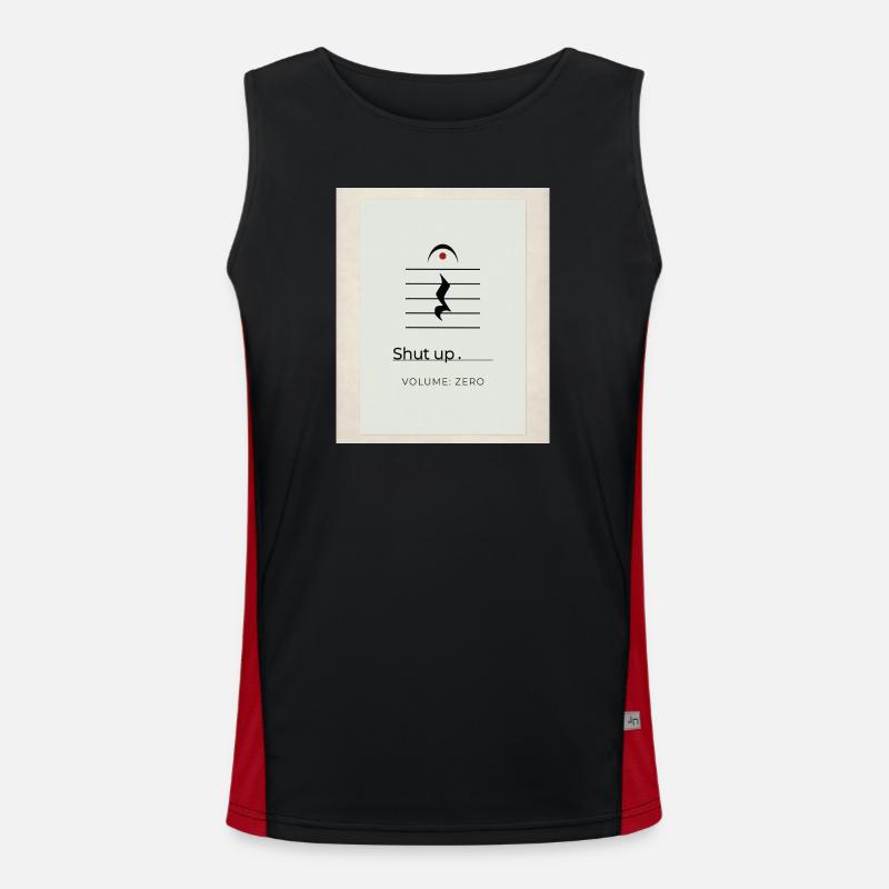 Shut up – Volume Zero Minimal Design - Men's Functional Contrast Tank Top - black/red