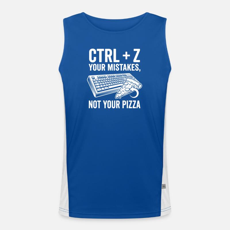 Ctrl + Z Tes erreurs Pas Pizza Débardeur respirant contrasté Homme 