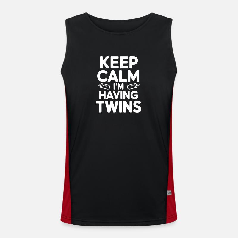 Keep Calm I'm Having Twins - Men's Functional Contrast Tank Top  - black/red