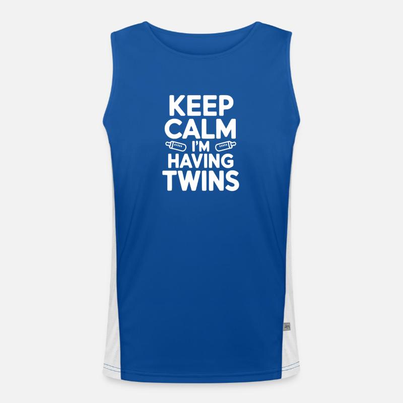 Keep Calm I'm Having Twins Men's Functional Contrast Tank Top 