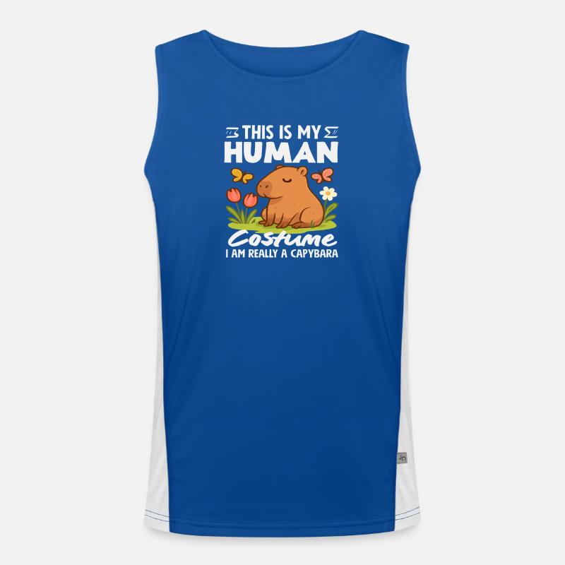 Menschliches Kostüm Ich Bin Ein Capybara Funktionelles Kontrast-Tank Top für Männer 