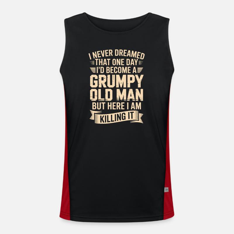 Grumpy Old Man: Killing It - Men's Functional Contrast Tank Top  - black/red