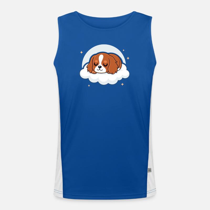 Chiot cavalier dormeur sur nuage Débardeur respirant contrasté Homme 