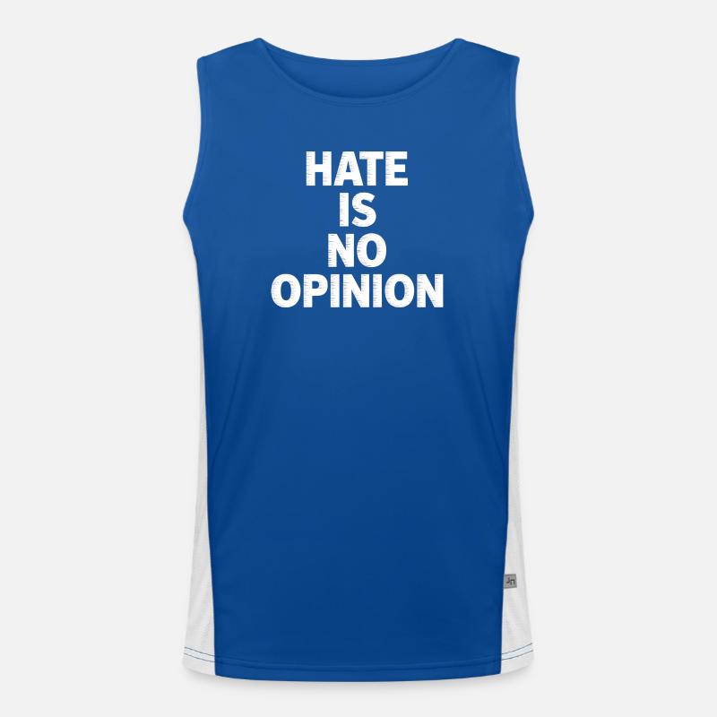Hate is no Opinion - Antifa Merch Men's Functional Contrast Tank Top 