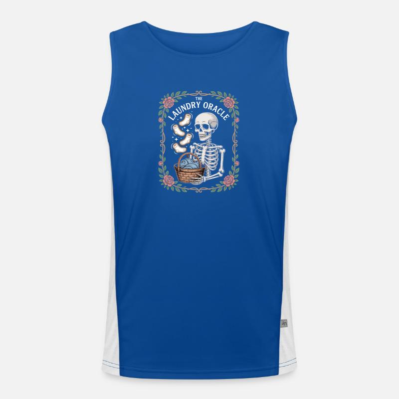 The Laundry Oracle Skeleton Laundry Humor Men's Functional Contrast Tank Top 