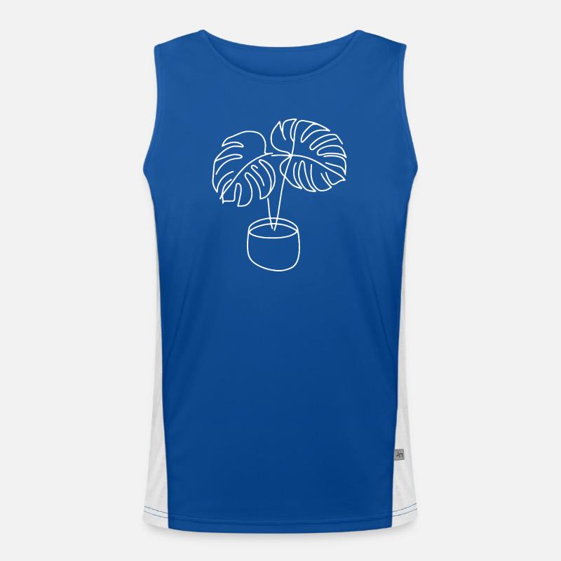 Monstera Funktionelles Kontrast-Tank Top für Männer 